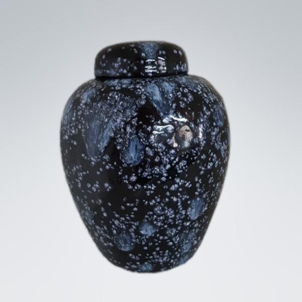 Tierurne Vase  mit Deckel - Effekt Milchstrasse 196